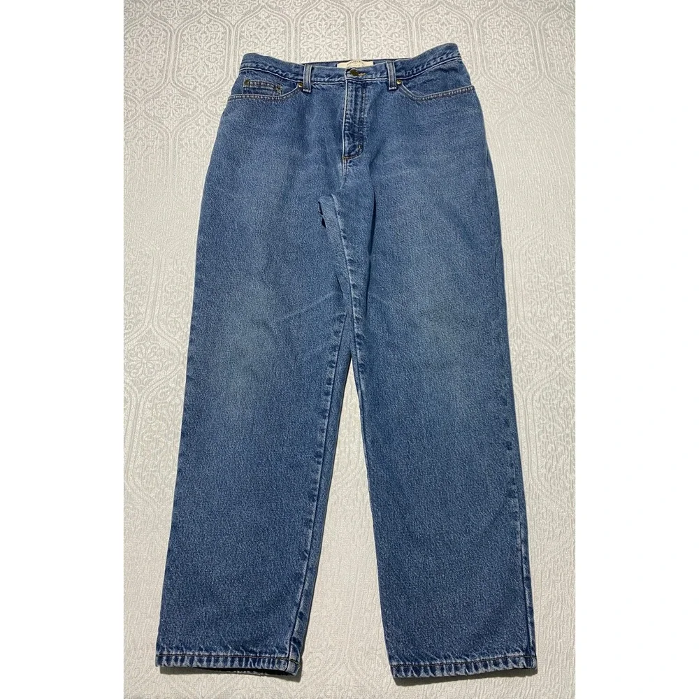 LL Bean‎ Double L Relaxed Fit Jeans Lined Blue Denim Women's 16 Reg Winter Pants